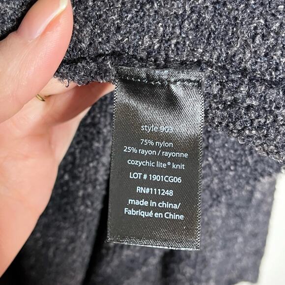 BAREFOOT DREAMS cozy chic lite charcoal gray open cardigan size L/XL - Picture 4 of 4